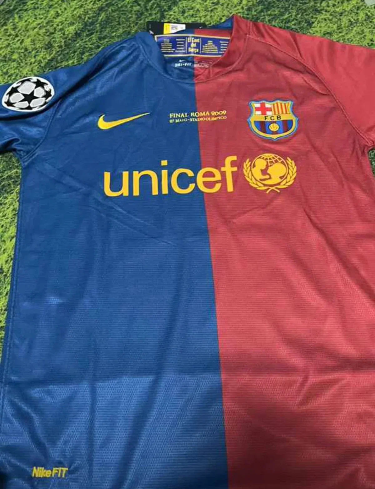 08/09 Barcelona Retro jersey with Patch UEFA