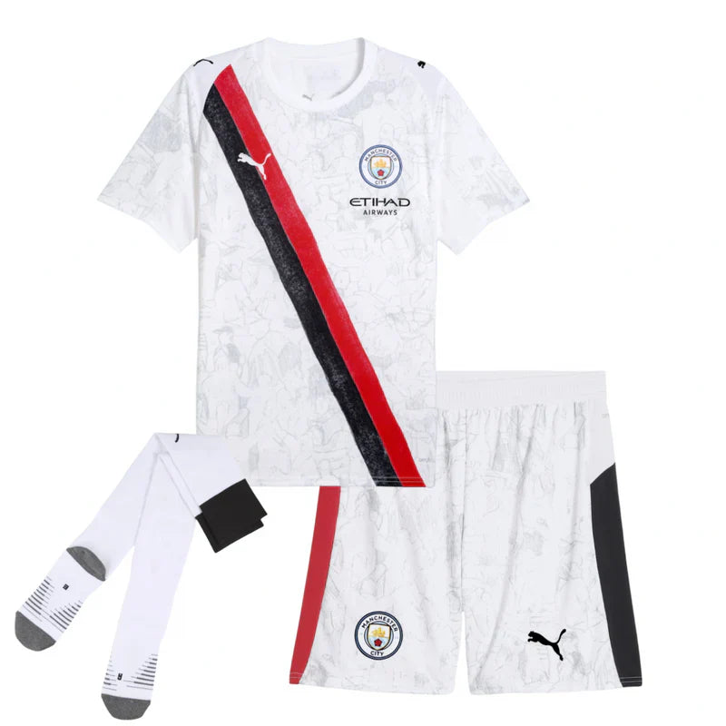 25/26 Manchester City Kids Away Kit – Shirt, Shorts & Socks