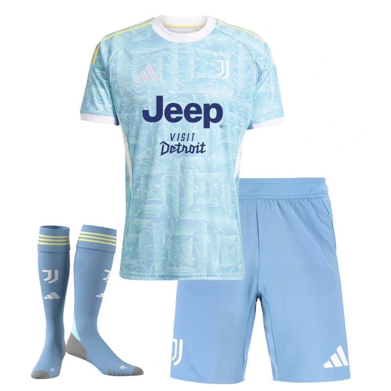 25/26 Juventus Kids Away Kit – Shirt, Shorts & Socks