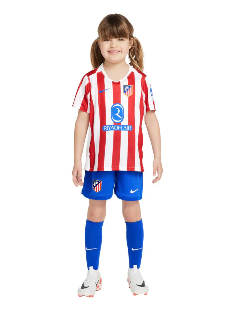 25/26 Atletico de Madrid Kids Home Kit – Shirt, Shorts & Socks