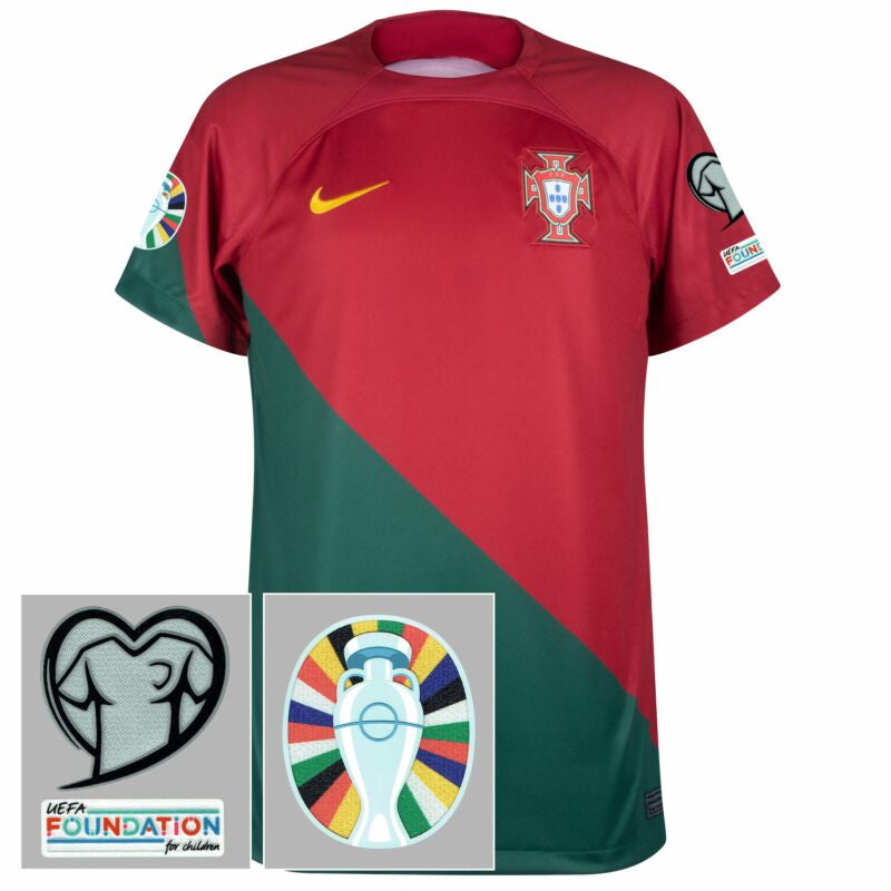 2022 Portugal Home Jersey with Euro 2024 Qualification Patch Set
