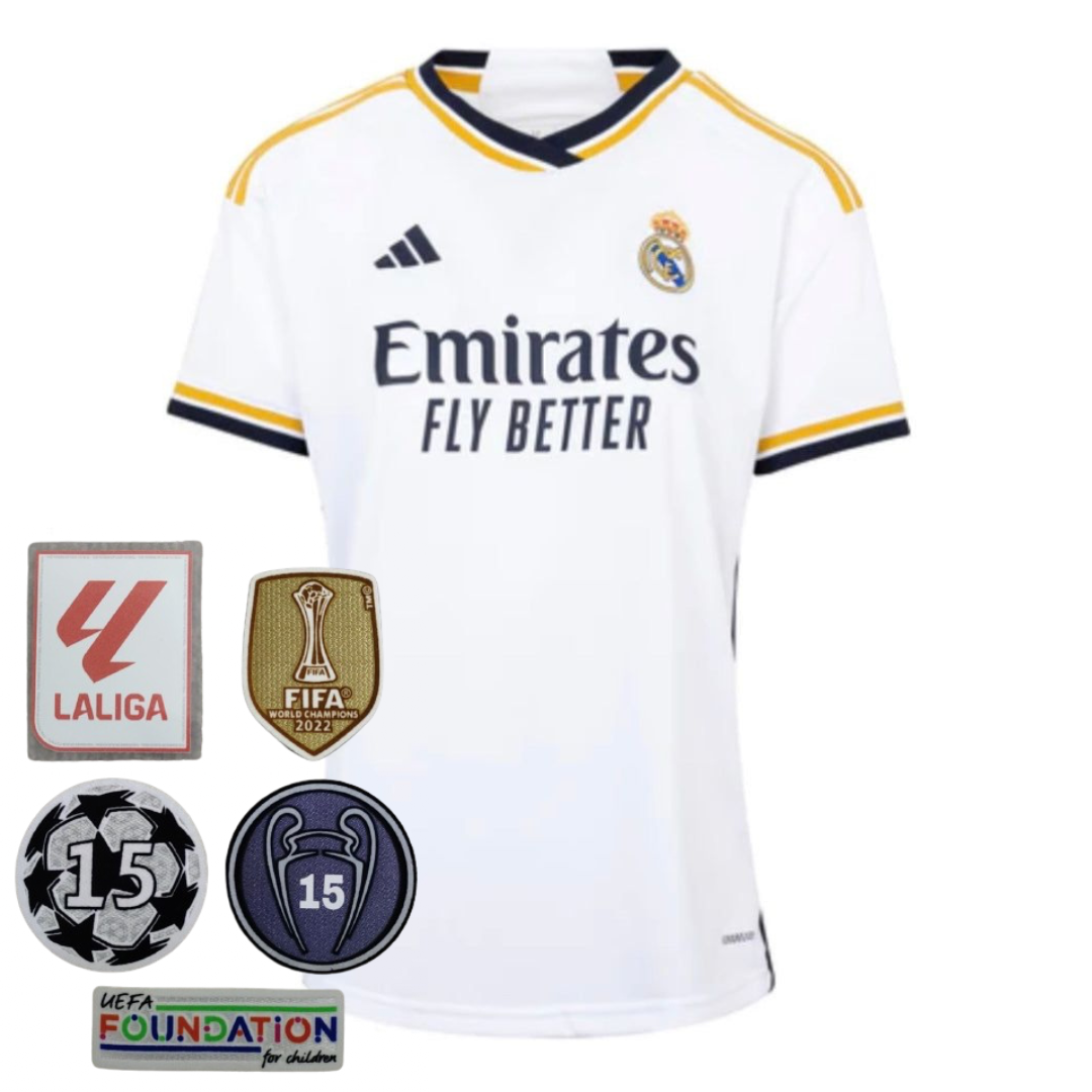 23/24 Real Madrid Home Jersey with Champions Patches