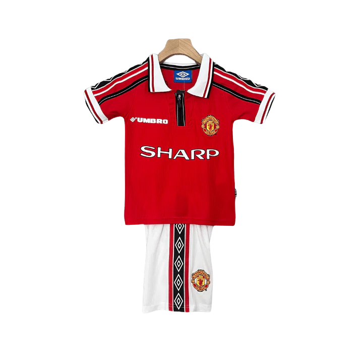 98/99 Manchester United Home Retro Kids Kit – Shirt & Shorts